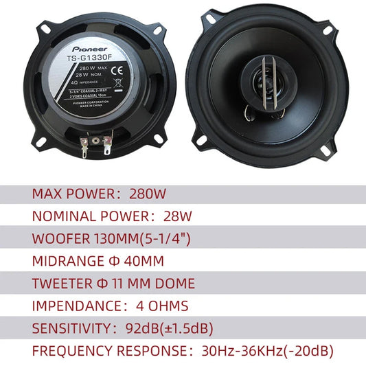 5 pollici 560W (2*280W) 5 vie General Motors coassiale car music stereo altoparlante ad alta fedeltà a piena frequenza installazione senza perdita