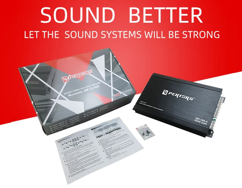 Classe A/B 4 canali 12V Amplificatore di potenza per auto Stereo digitale Surround Subwoofer passivo Lettore audio per altoparlante per auto Max 8000W