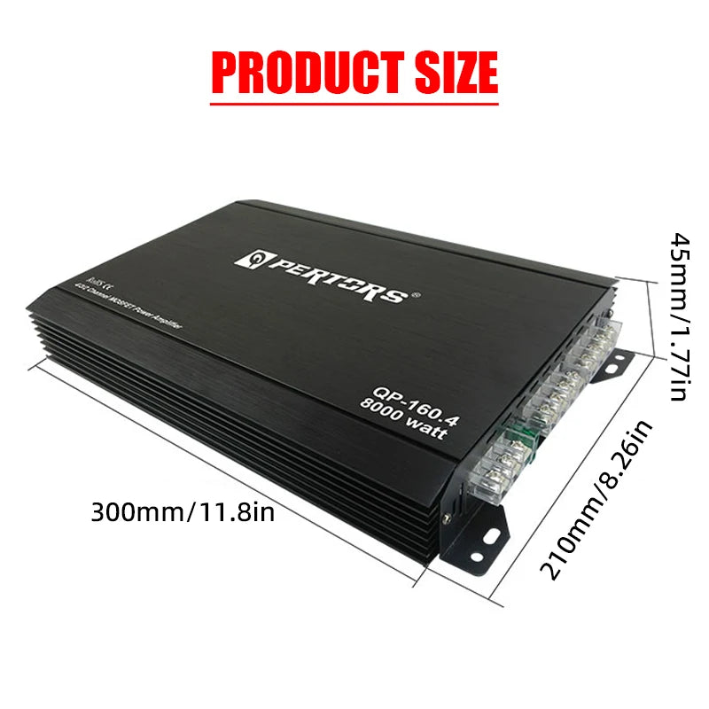 Classe A/B 4 canali 12V Amplificatore di potenza per auto Stereo digitale Surround Subwoofer passivo Lettore audio per altoparlante per auto Max 8000W