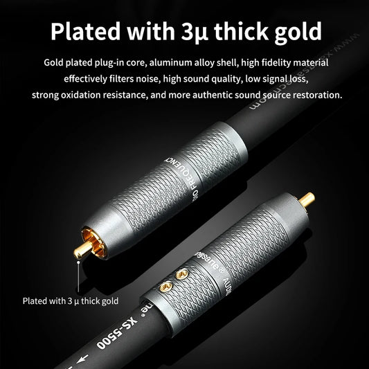 Cavo coassiale HiFi 6N OCC Cavo amplificatore TV con decodifica digitale SPDIF Spina placcata oro ad alta fedeltà Cavo audio RCA da 75 Ω
