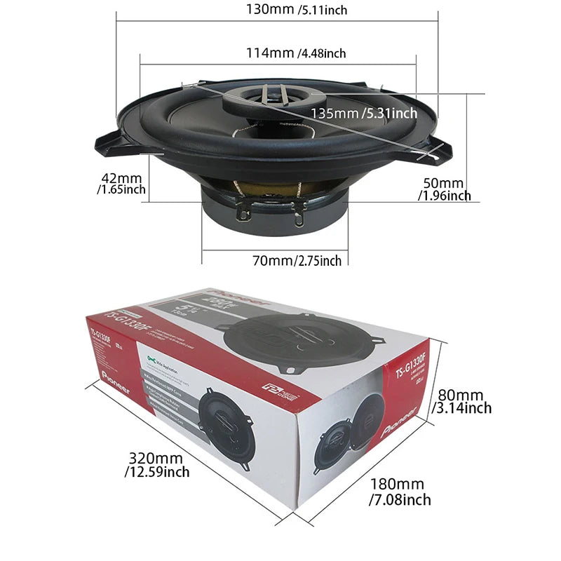 5 pollici 560W (2*280W) 5 vie General Motors coassiale car music stereo altoparlante ad alta fedeltà a piena frequenza installazione senza perdita