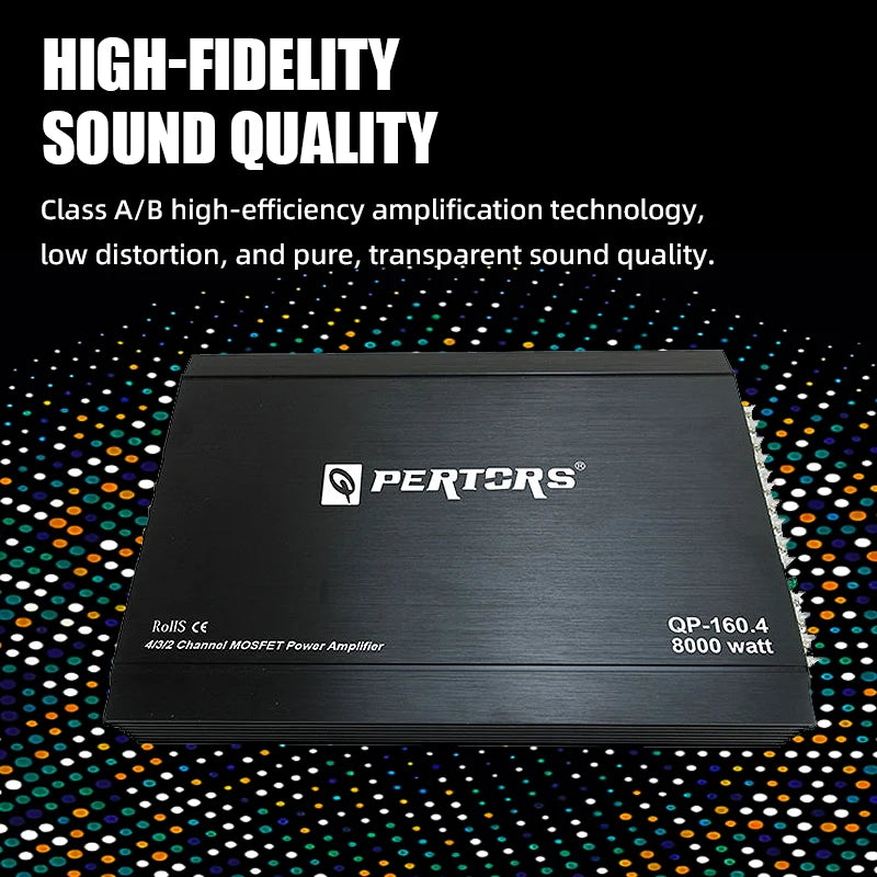 Classe A/B 4 canali 12V Amplificatore di potenza per auto Stereo digitale Surround Subwoofer passivo Lettore audio per altoparlante per auto Max 8000W